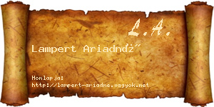 Lampert Ariadné névjegykártya